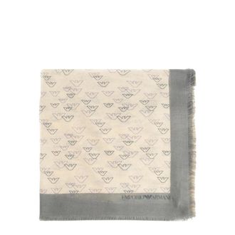 Emporio Armani Scarves, female, Beige, Size: ONE SIZE Monogram Scarf