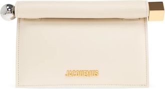 Jacquemus Small Rond Carr&eacute; Clutch - Dames - Clutches - Beige - ONE Size - Katoen - Tassen