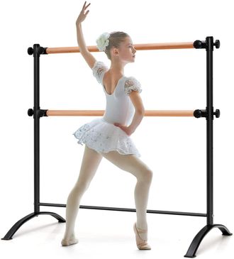 Costway Costway 120 Cm Barra De Ballet Port&aacute;til, Barra Doble Independiente, Altura Ajustable 56/76/96/116 Cm, Baile, Entrenamiento, Barra De Fitness, Gimnasio