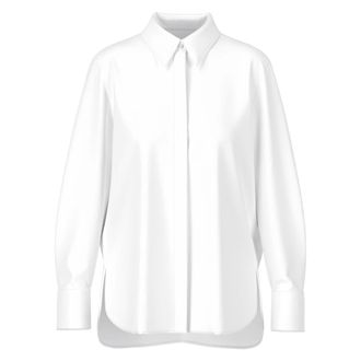Marc Cain Overhemden, Dames, Wit, L, Katoen, Hemdbluse in katoenstretch