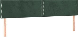 vidaXL Cabecero Con Led De Terciopelo Verde Oscuro 200x5x78/88 Cm Vidaxl