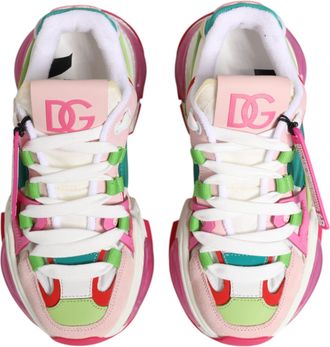 Dolce & Gabbana Womens Multicolor Leather Airmaster Low Top Sneaker Shoes