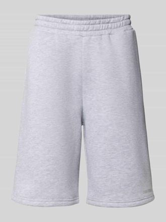 Review Sweatshorts mit Logo-Print in Hellgrau Melange, Gr&ouml;&szlig;e XXL