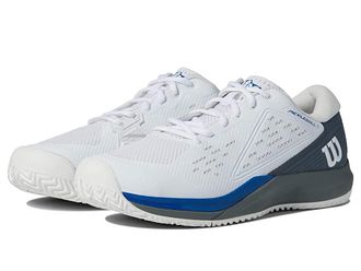 Wilson Rush Pro Ace Pickleball Shoes Mens Shoes White/Stormy Weather/Classic Blue : 7 D - Medium, Textile/Synthetic