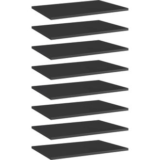 vidaXL Estante Estanter&iacute;a 8 Uds Contrachapada Negro Brillo 60x40x1,5cm Vidaxl