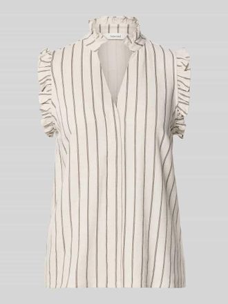 Selected Regular Fit Top mit Leinen-Anteil Modell VIVA in Taupe, Gr&ouml;&szlig;e 34