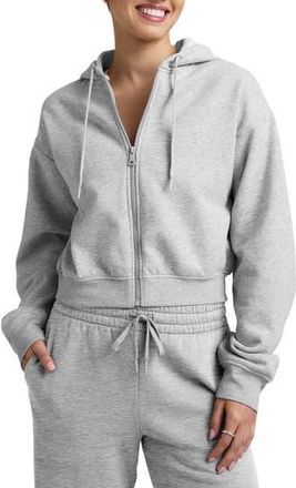 Beyond Yoga LuxeFleece Zip-Up Hoodie in Light Heather Gray at Nordstrom Rack, Size X-Large