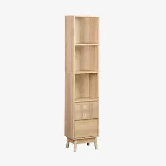 Sweeek Sweeek - Colonna Di Stoccaggio Decorativa In Legno Con 3 Ripiani E 2 Cassetti