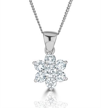The Diamond Store 0.50ct H/si Diamond and Platinum Pendant Necklace - FR27-72JUS