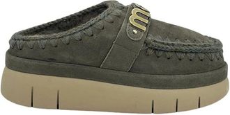 Mou Bounce Clog - Dames - Slip ons - Groen - 39 EU - Wol - Schoenen