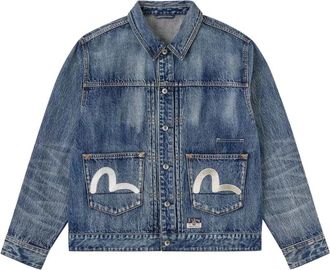Evisu Denim Jassen - Heren - Spijkerjassen - Blauw - M - Denim - Jassen