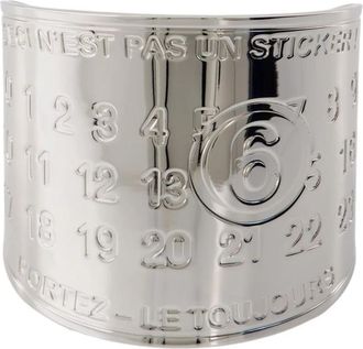 Maison Margiela Souvenir Sticker Band Cuff - Dames - Armbanden - Grijs - M - Accessoires
