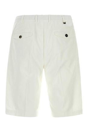 Pantaloni Torino Mens White Stretch Corduroy Bermuda Shorts N010 Exterior: Cotton Elastane