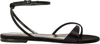 Saint Laurent Black and Midnight Blue Satin Dive Sandals Size 39