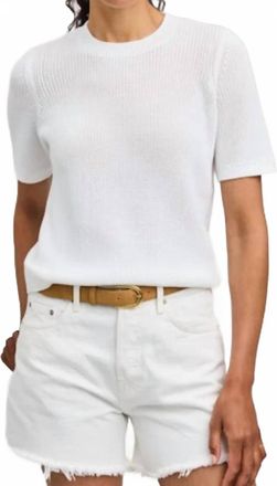 Gentle Fawn Faye Short Sleeve Ribbed Sweater In White