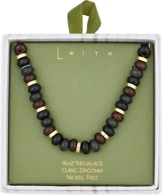 Leith Beaded Necklace in Neutral Multi- Gold at Nordstrom Rack