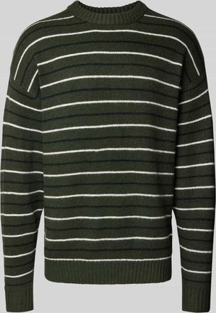 Jack & Jones Jack & Jones Strickpullover mit Streifenmuster Modell SOHO OLLIE in Oliv, Größe XXL