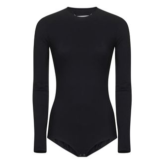Maison Margiela Black Snap Button Bodysuit - female - Maison Margiela - Full-Body - Black - XS - Tops