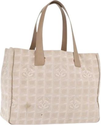 Chanel Pre-owned Vintage Tote Bag - Dames - Vintage Shopper - Beige - ONE Size - Nylon - Vintage