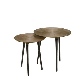 Koketto Home Set 2 mesas redondas en aluminio dorado