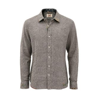 Bob Lange Mouwen Shirt - Heren - Casual Overhemden - Bruin - 2XL - Katoen - Overhemden