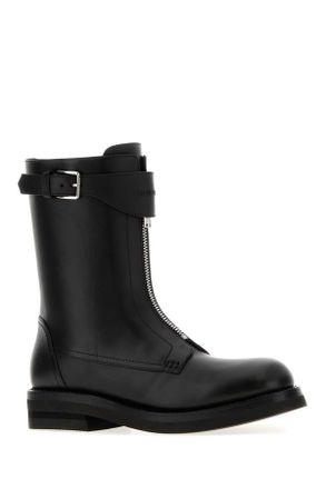 Alexander McQueen Mens Calf Leather Boot Black