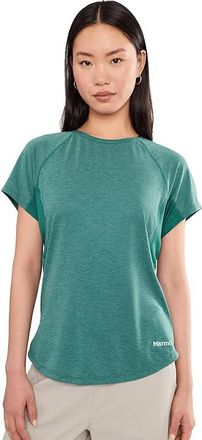 Marmot Uptrail Short Sleeve Womens Clothing Emerald Blue : XL, Cotton
