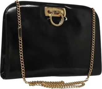 Ferragamo Pre-owned Cross Body Bags, female, Black, Size: ONE SIZE Pre-owned Leather shoulder-bags