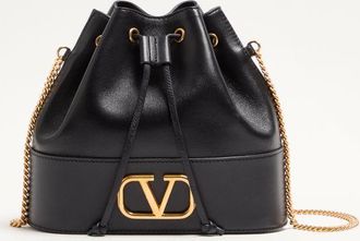 Valentino Garavani Mini VLogo Signature Bucket Bag In Nappa Leather Woman BLACK UNI