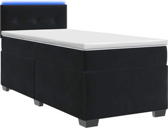 vidaXL Cama Con Base Tapizada, Colch&oacute;n Y Luz Led Negro 100 X 200 Cm Vidaxl