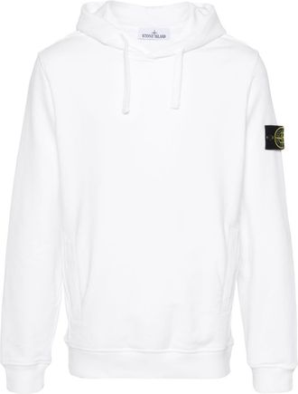 Stone Island Compass-badge cotton hoodie - men - Cotton - S - White