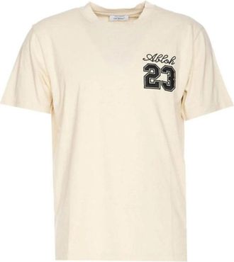 Off-white Beige Print T-shirt Herfst/Winter - Heren - T-shirts - Beige - S - Katoen - Tops