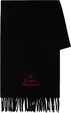 Vivienne Westwood Wool Fringed Scarf - Black