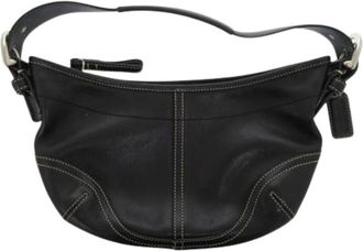 Coach Pre-owned Shoulder Bags, female, Black, Size: ONE SIZE Pre-owned Leather Shoulder Bag