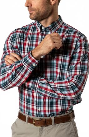 Duck Head Performance Poplin Sport Shirt In Clarke Plaid