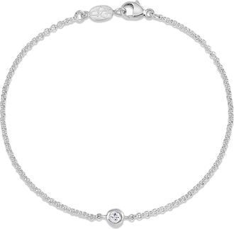 Dower & Hall Single White Sapphire Dewdrop Chain Bracelet
