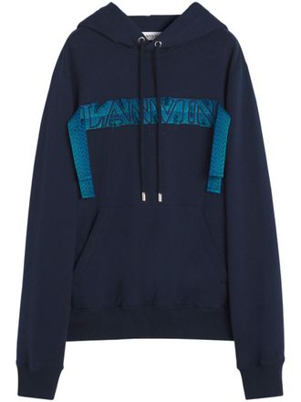 Lanvin Curb-lace hoodie - men - Cotton/Polyester - L - Blue
