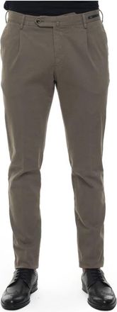 PT01 Tegel Micro Print Skinny Fit Chinos - Heren - Slim Fit Broeken - Beige - 2XL - Katoen - Broeken