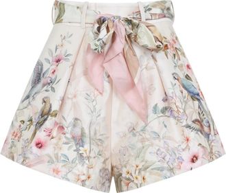 Zimmermann Korte Broeken, Dames, Veelkleurig, S, Katoen, Rebellion Tuck Short