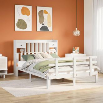 Berkfield Home Bookcase Bed without Mattress White 160x200 cm Solid Wood Pine