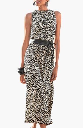 Lascana Womens High Neck Maxi Dress in Black Printed at Nordstrom, Size 14