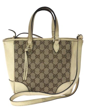 Gucci Beige Gg Canvas 2Way Shoulder Bag (Authentic Pre-Loved)