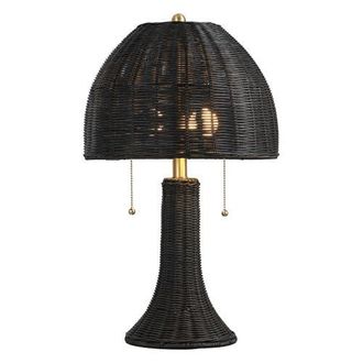 Jonathan Y Designs Joanie Bohemian Rustic Iron LED Table Lamp in Black/brass Gold at Nordstrom