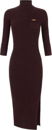 Elisabetta Franchi Bordeaux Jurk Aw 25 Elegant Stijlvol - Dames - Kleedjes - Paars - M - Kleedjes
