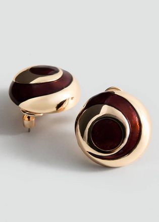 Mango Orecchini spirale rilievo oro - Donna - Taglia unica - MANGO