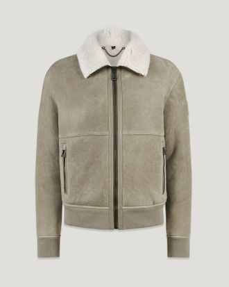 Belstaff Trace Jacket Mens English Shearling Fossil / Natural Size 2XL