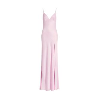 Alberta Ferretti Long slip dress with side slit - female - Alberta Ferretti - Gowns - Pink - XS - Dresses