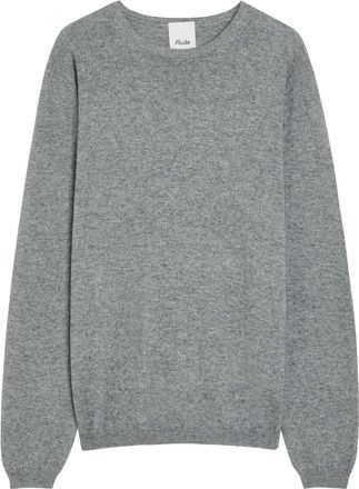 Allude Elbow Patch Cotton and Cashmere-blend Jumper - Grey - Xxl