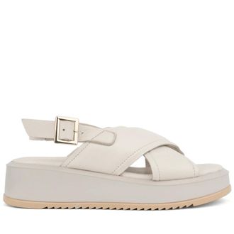 Sergio Moretti Firenze Cross-Strap Sandals - female - Sergio Moretti - Wedges - White - 8 UK - Shoes