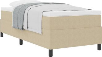 vidaXL Box Spring Bed Light Grey and White 203 x 80 x 60 cm Vidaxl